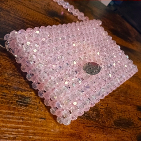 Perlen-Handtasche Abendtasche Theatertasche Damenhandtasche Rosa