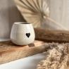 Handgemachte Keramik - getöpferte Tasse/Becher mit schwarzem Herz