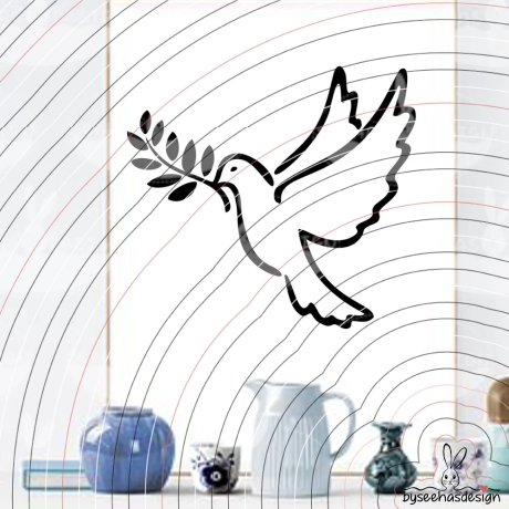 Taube mit Zweig Plotterdatei SVG DXF 