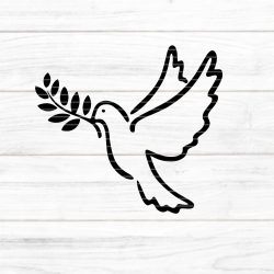 Taube mit Zweig Plotterdatei SVG DXF FCM Taube mit Zweig Plotterdatei SVG DXF FCM