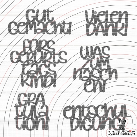 Texte Danke Plotterdatei SVG DXF 