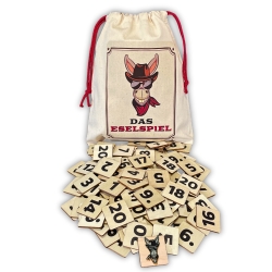 Eselspiel 2.0 Eckig + Volle Zahlen + 121 Teile Holz + Beutel - 