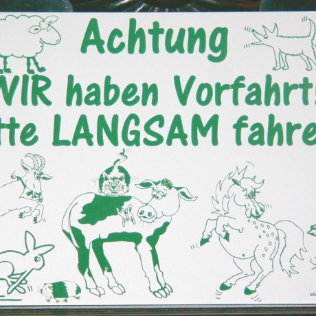 Schild Achtung Tiere No. 2 - Gravurschild