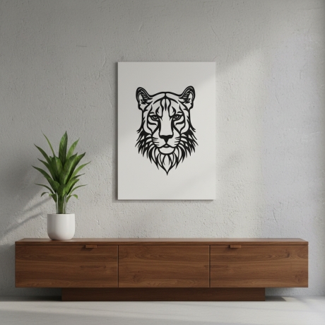 Tigerkopf-Wandbild – kraftvolle Deko, ca. 25 cm × 18 cm