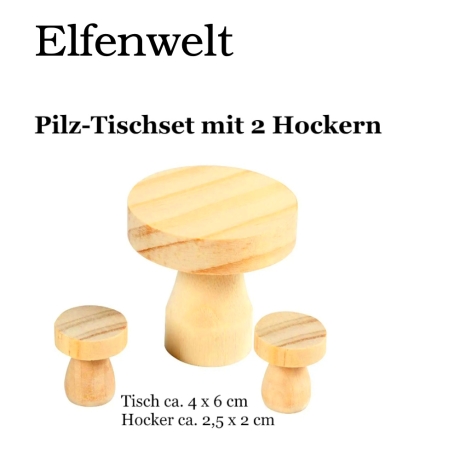 Elfenwelt Tisch-Set Minimöbel für Elfenlandschaft Fairy Garden