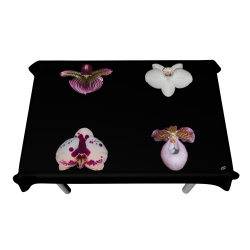 Edle Designer-Tischdecke mit Orchideen (ca. 140 cm x 100 cm)