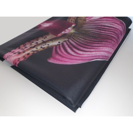 Edle Designer-Tischdecke mit Orchideen (ca. 120 cm x 120 cm)
