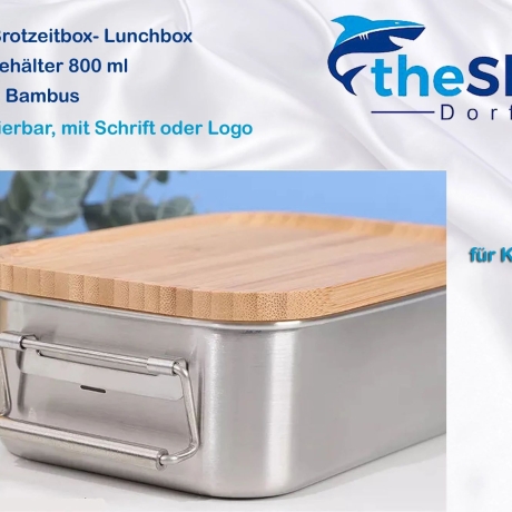 Brotzeitbox - Vesperbox ,1200ml   Edelstahl + Bambusdeckel