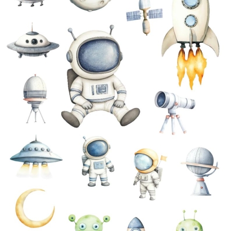 Individuelle Tortendeko /-aufleger – Digitale Datei - Astronauten