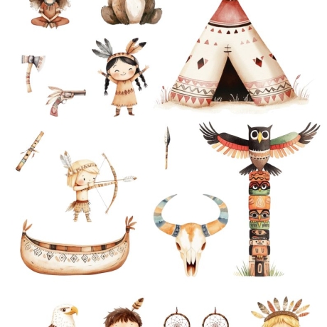 Individuelle Torten Deko / Aufleger – Esspapier - Indianer