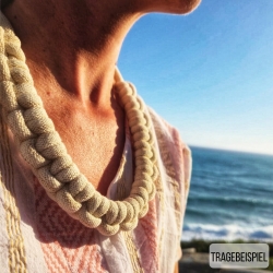 Statementkette gold Knoten Skandi Baumwolle Makrameen nachhaltig