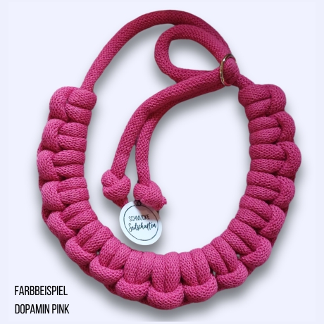 Statementkette gold Knoten Skandi Baumwolle Makrameen nachhaltig