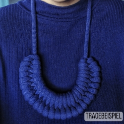 Statementkette blau Knoten Skandi boho Makramee nachhaltig