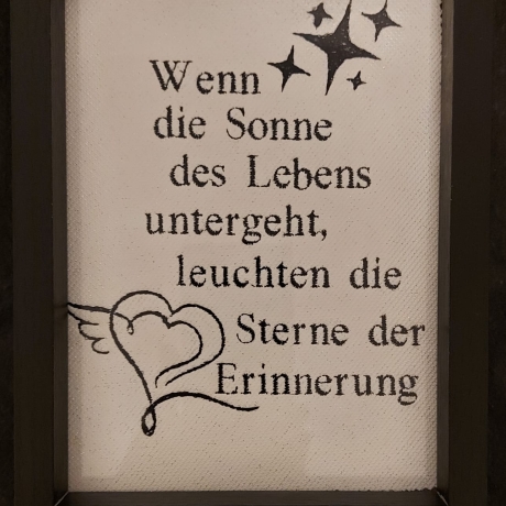 Trauerspruch..wenn die Sonne untergeht... Stickdatei in 13x18