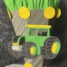 Geschwister Schultüte Trecker grün fertig gebastelt