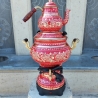 Handbemalter türkischer elektrischer Samovar, neu, rund