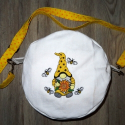 Handtasche Wichtel Frühling Rund Upcycling Jeans/Kunstleder Handtasche Wichtel Frühling Rund Upcycling Jeans/Kunstleder