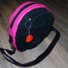 Handtasche Zombie Skull Goth Rund Upcycling Jeans/Kunstleder