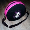 Handtasche Zombie Skull Goth Rund Upcycling Jeans/Kunstleder