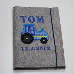 U-Hefthülle Traktor Wollfilz