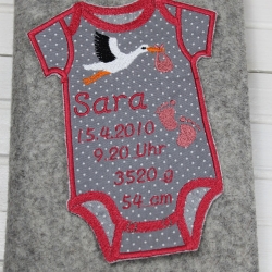U-Hefthülle Babybody Wollfilz