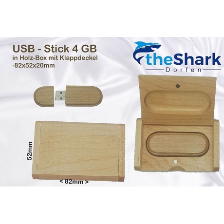 USB Stick 4GB aus Holz incl. Holzschatulle 