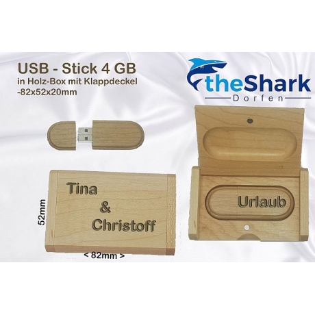 USB Stick 4GB aus Holz incl. Holzschatulle 