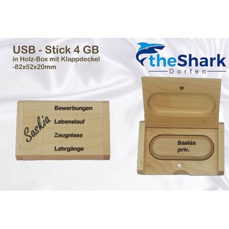 USB Stick 4GB aus Holz incl. Holzschatulle 
