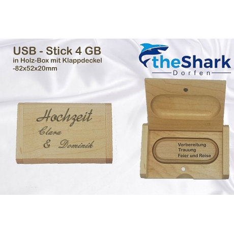 USB Stick 4GB aus Holz incl. Holzschatulle 
