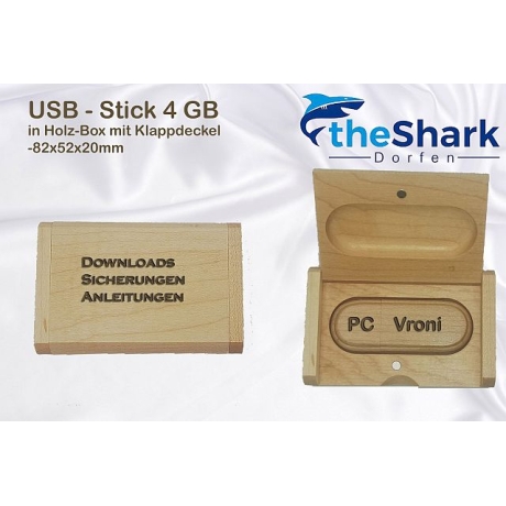 USB Stick 4GB aus Holz incl. Holzschatulle 