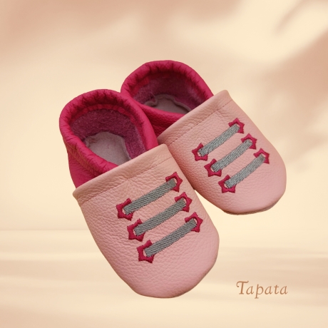 Babyschuhe personalisierbar mit Namen - Sneakers rosa