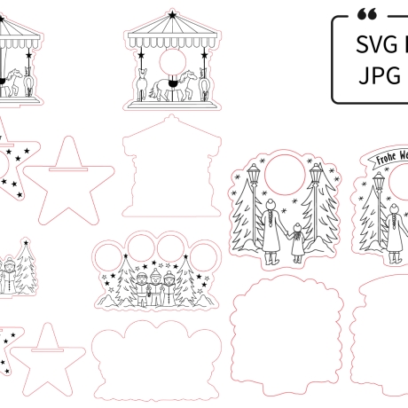 Laserdatei SVG Wintertage Chor Weihnacht Teelicht Weihnachtsmarkt