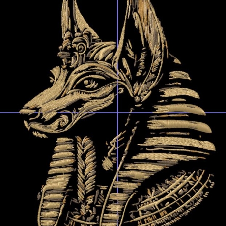 Stickdatei Anubis ägyptischer Hund gold realistisch