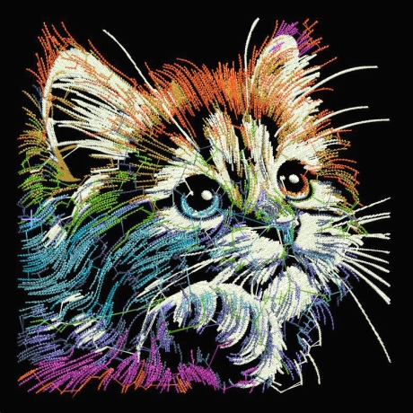 NEU Stickdatei Katze Jule realistisch bunt Lunachild
