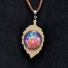 Holzanhänger Blatt-Form Motiv Lotus