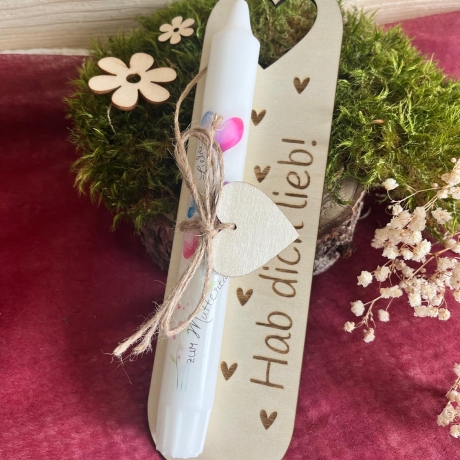 Halter mit Stabkerzen Botschaft zum MUTTERTAG *** versch. Sprüche