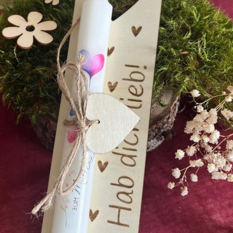 Halter mit Stabkerzen Botschaft zum MUTTERTAG *** versch. Sprüche