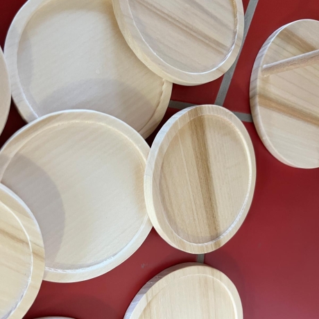 Holzuntersetzer aus Eibenholz, natürlich schön, inkl Aufbewahrung