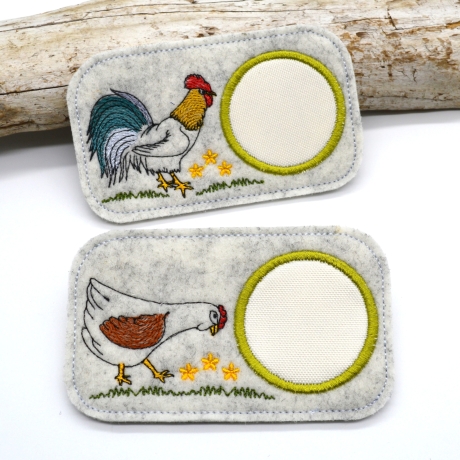 Stickdatei Untersetzer für Eierbecher Ostern Hahn Huhn