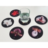 Designer-Glasuntersetzer mit Orchideen (Durchmesser ca. 10 cm)