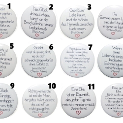 Liebe Freundschaft Buttonset 50 mm Anstecknadel 5 Stück Auswahl