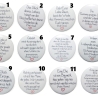 Liebe Freundschaft Buttonset 50 mm Anstecknadel 5 Stück Auswahl