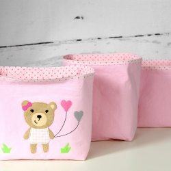 Bär mit Ballons ~ Utensilo | Stoffkorb | Geschenkidee