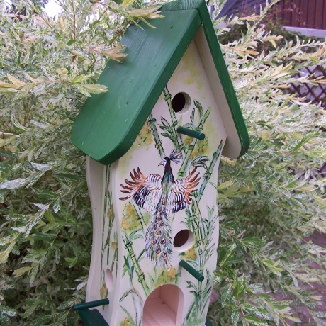 Vogelhaus mit Nistkasten unbemalt, zum Selbstbemalen #V2