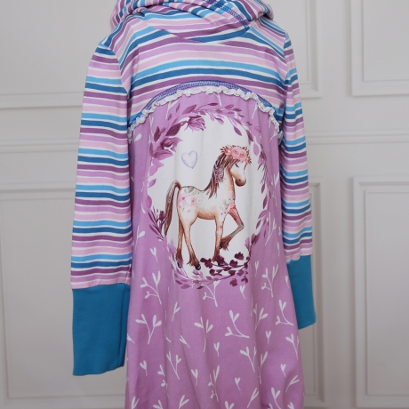 Hoodiekleid für Mädchen , Pferde