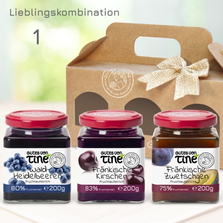 GOURMET-GESCHENKBOX | 3 Fruchtaufstriche | handgemachte Marmelade