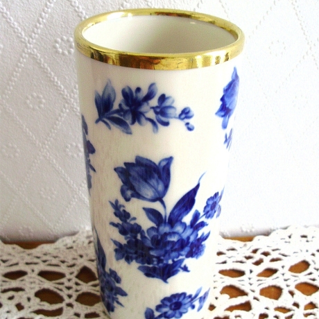 Vintage Porzellan-Vase Echt Kobalt aus den 50er Jahren