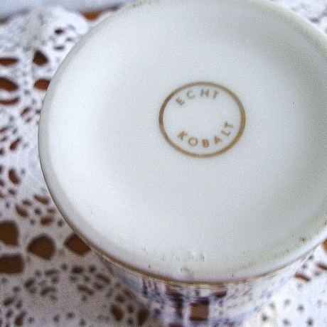 Vintage Porzellan-Vase Echt Kobalt aus den 50er Jahren