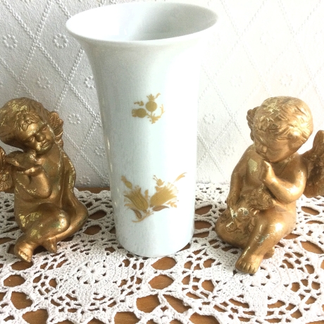 Vintage 70er Jahre Vase mit schönem Golddekor von Rosenthal