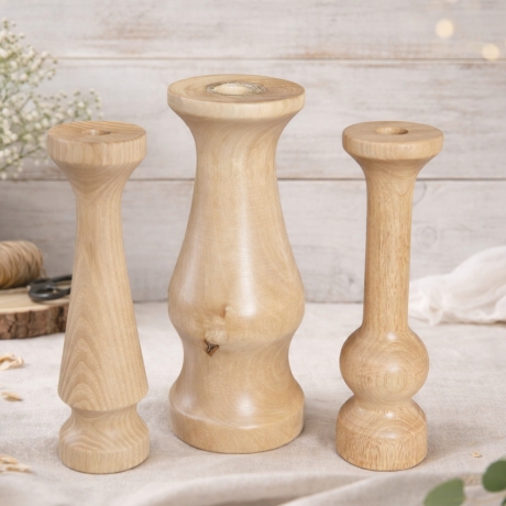 Holzvasen 3 aus Massivholz |Natürliche Deko | natürlich & zeitlos